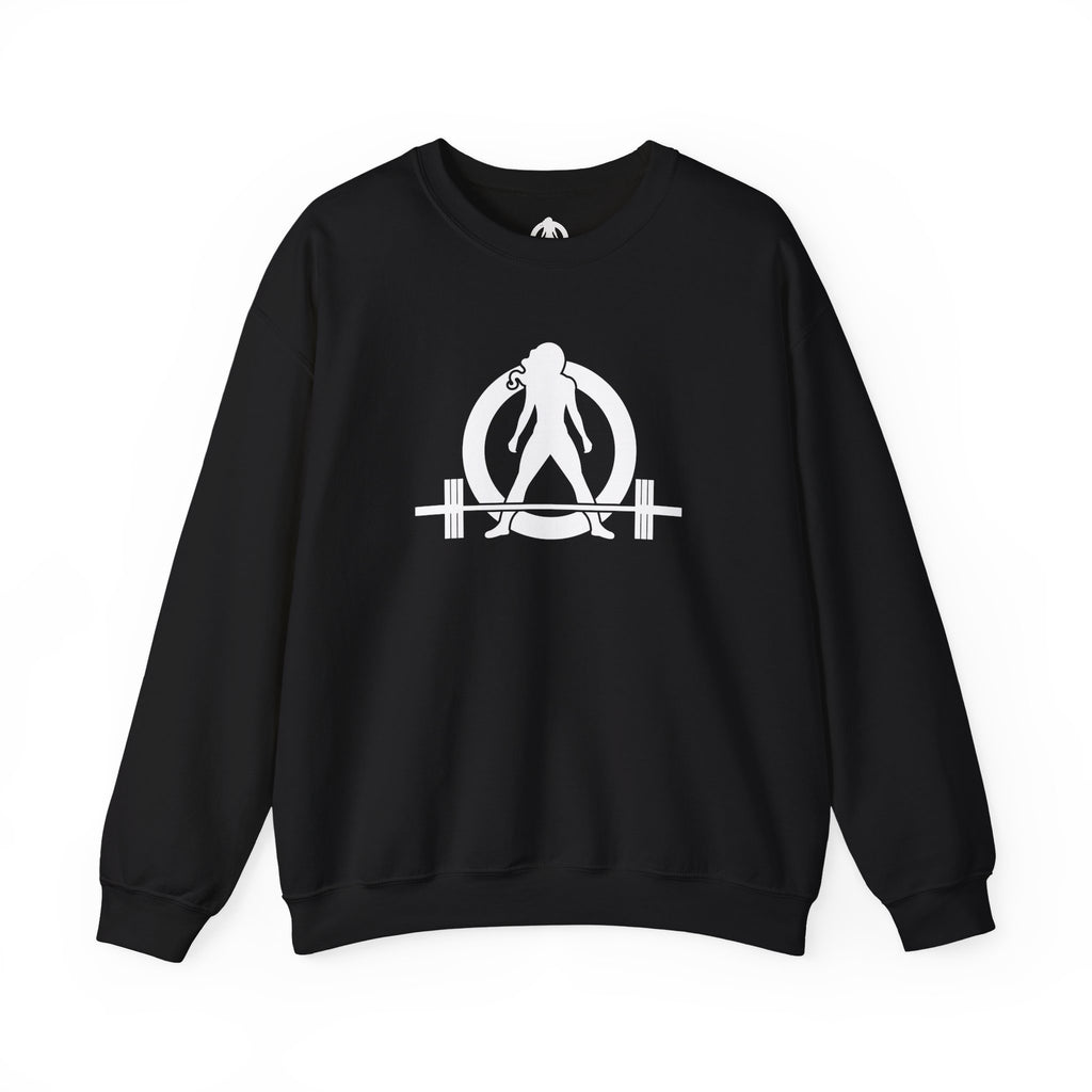 Workout To Burn Off The Crazy - Unisex Heavy Blend™ Crewneck Sweatshirt - Front White Logo - Front & Back Print