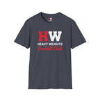 Heavy Weights Barbell Club  - Unisex Softstyle T-Shirt - Black Logo - Plain Back