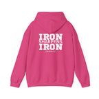 Iron Sharpens Iron – Unisex Heavy Blend™ Hooded Sweatshirt (White Logo) 🤍🔥
