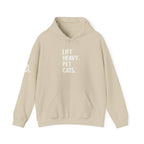 Lift Heavy Pet Cats - Unisex Heavy Blend Hooded Sweatshirt - White Logo