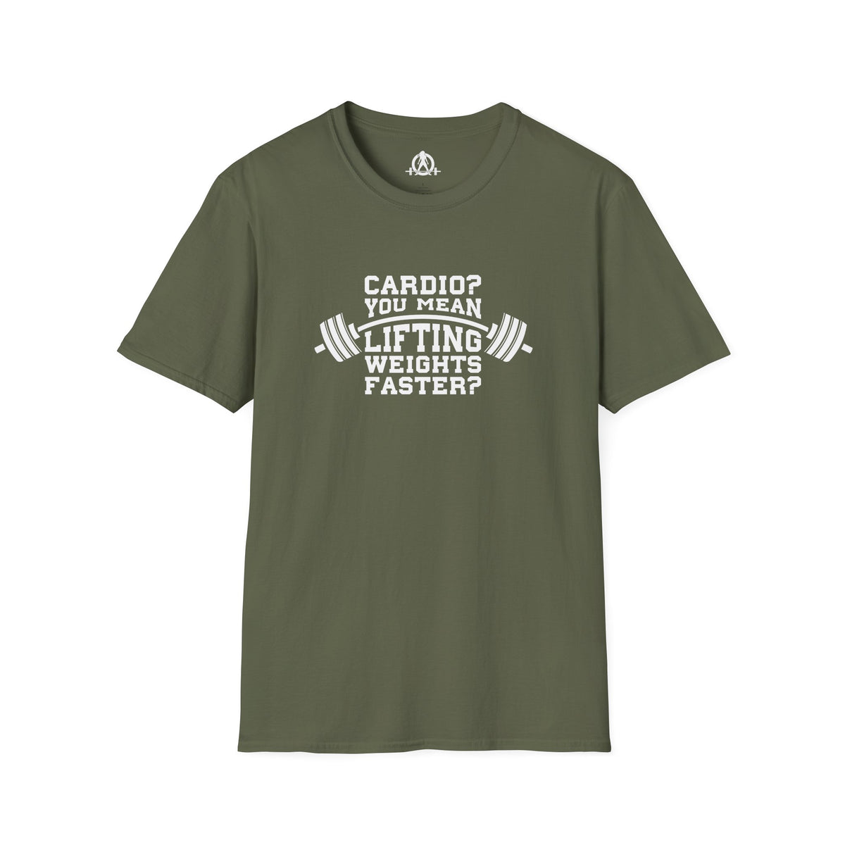 Cardio? Lift Weights Faster - Unisex Softstyle T-Shirt - Front Logo