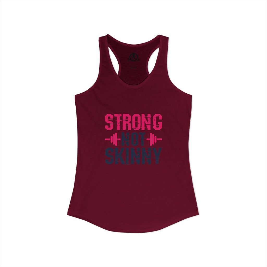 Strong Not Skinny - Color Distressed Logo - Women's Ideal Racerback Tank