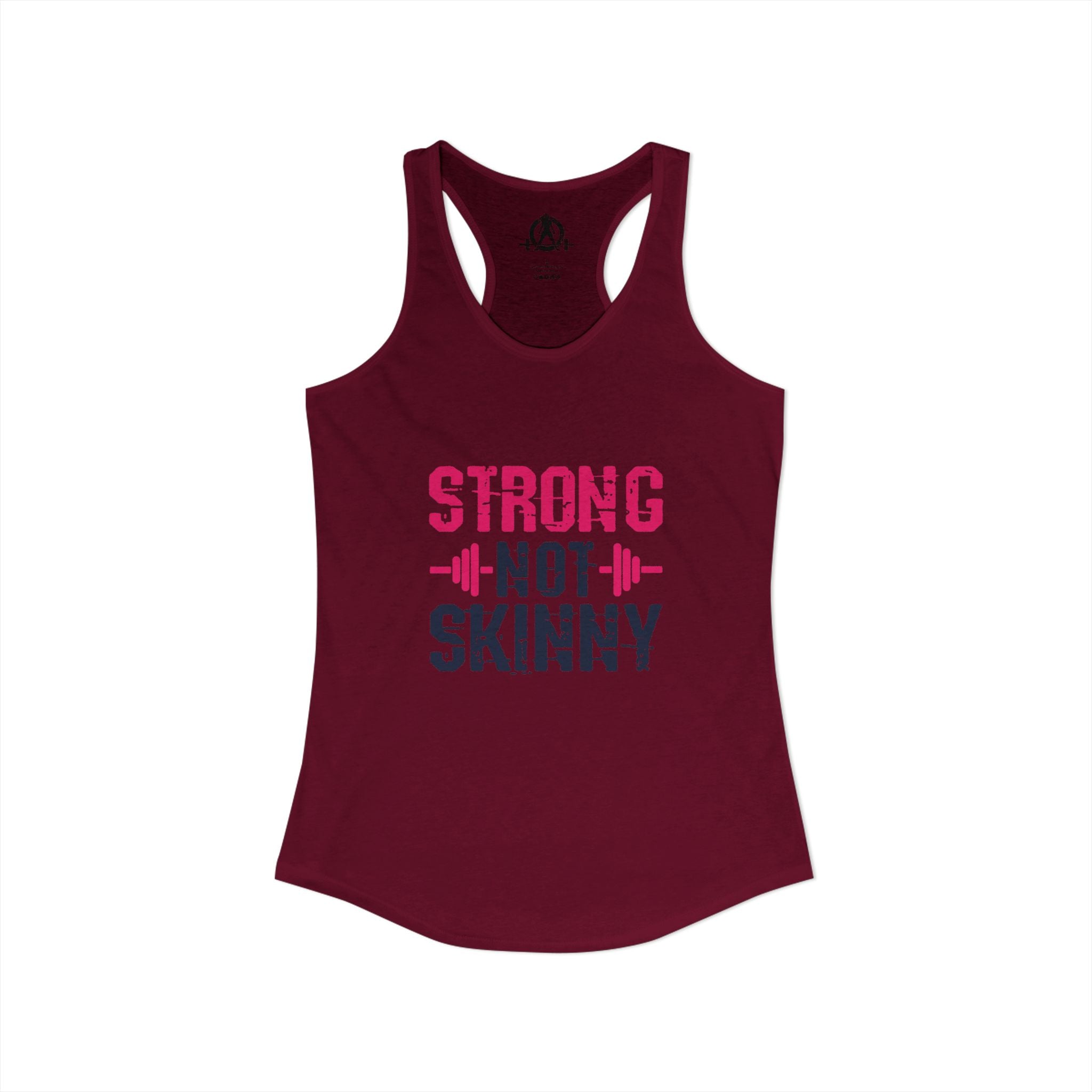 Strong Not Skinny - Color Distressed Logo - Women's Ideal Racerback Tank