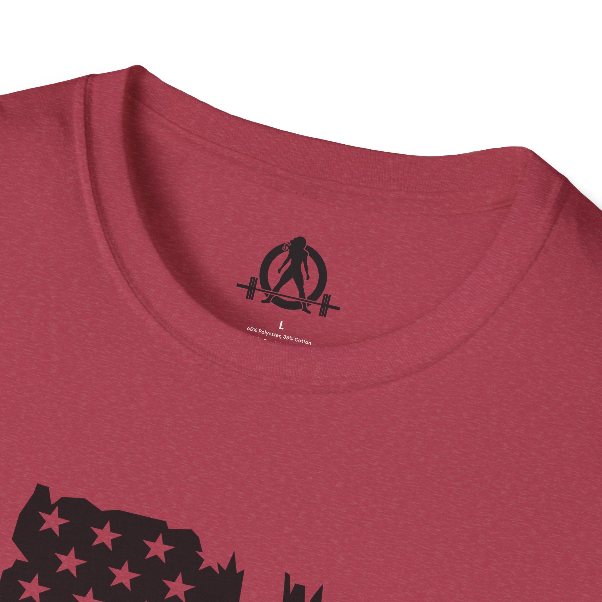 USA Barbell  - Unisex Softstyle T-Shirt - Black Logo - Plain Back