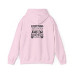 Everything Hurts & I'm Hungry  - Unisex Heavy Blend Hooded Sweatshirt  - Black Print Front and Back