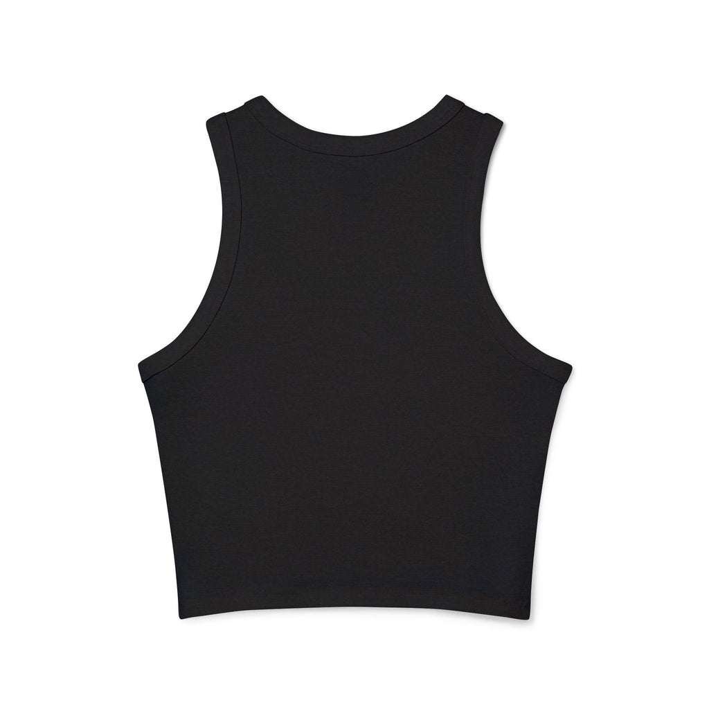 Women's Micro Rib Racer Tank Top - White Classic Logo