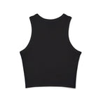 Women's Micro Rib Racer Tank Top - White Classic Logo
