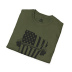 USA Barbell  - Unisex Softstyle T-Shirt - Black Logo - Plain Back