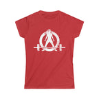 Good Girls Tone, Bad Girls Deadlift - Distressed White Logo - Women's Softstyle Tee