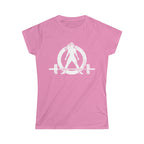 Good Girls Tone, Bad Girls Deadlift - Distressed White Logo - Women's Softstyle Tee