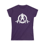 Good Girls Tone, Bad Girls Deadlift - Distressed White Logo - Women's Softstyle Tee