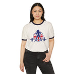 UK Collection - Unisex Cotton Ringer T-Shirt - Front Logo Front Plain Back