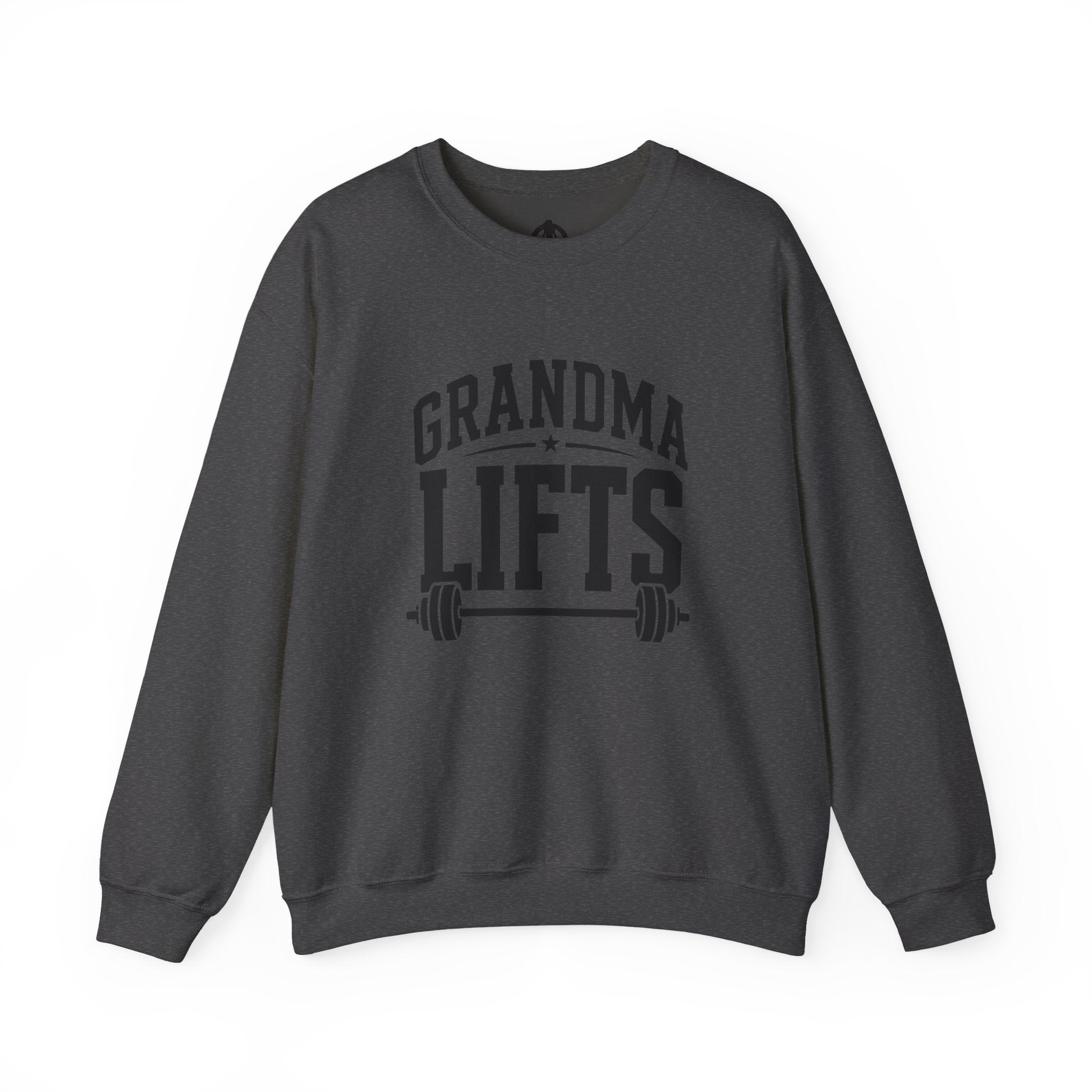 Grandma Lifts - Crewneck Sweatshirt — Front & Back Black Logo