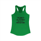 Lift Weights & Hang Out With My Dog  - Dark Logo - Women's Ideal Racerback Tank