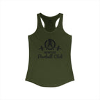 WWLW Barbell Club - Women's Ideal Racerback Tank - Black Logo Front - Plain Back