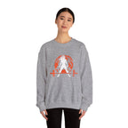 Halloween Graveyard - Unisex Heavy Blend™ Crewneck Sweatshirt - White Logo on Front