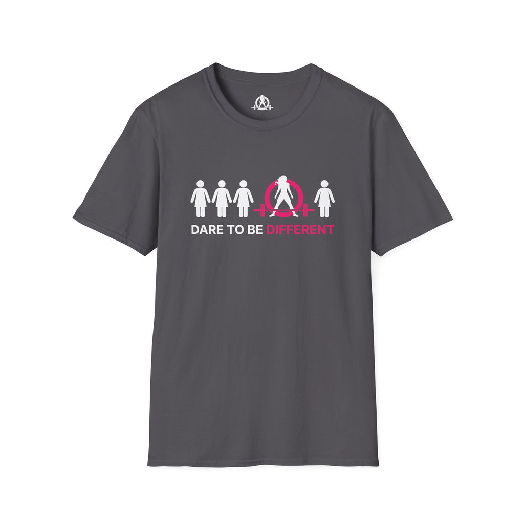 Dare To Be Different - Deadlift - Unisex Softstyle T-Shirt - Front Logo Plain Back
