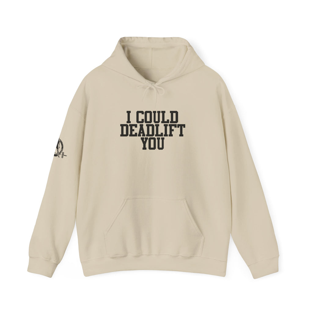 WWLW “I Could Deadlift You” Hoodie - Front Black Logo - Plain Back
