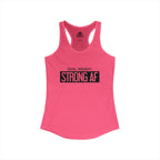 Goal Weight Strong AF - Simple - Women's Ideal Racerback Tank - Black Front Logo Plain Back