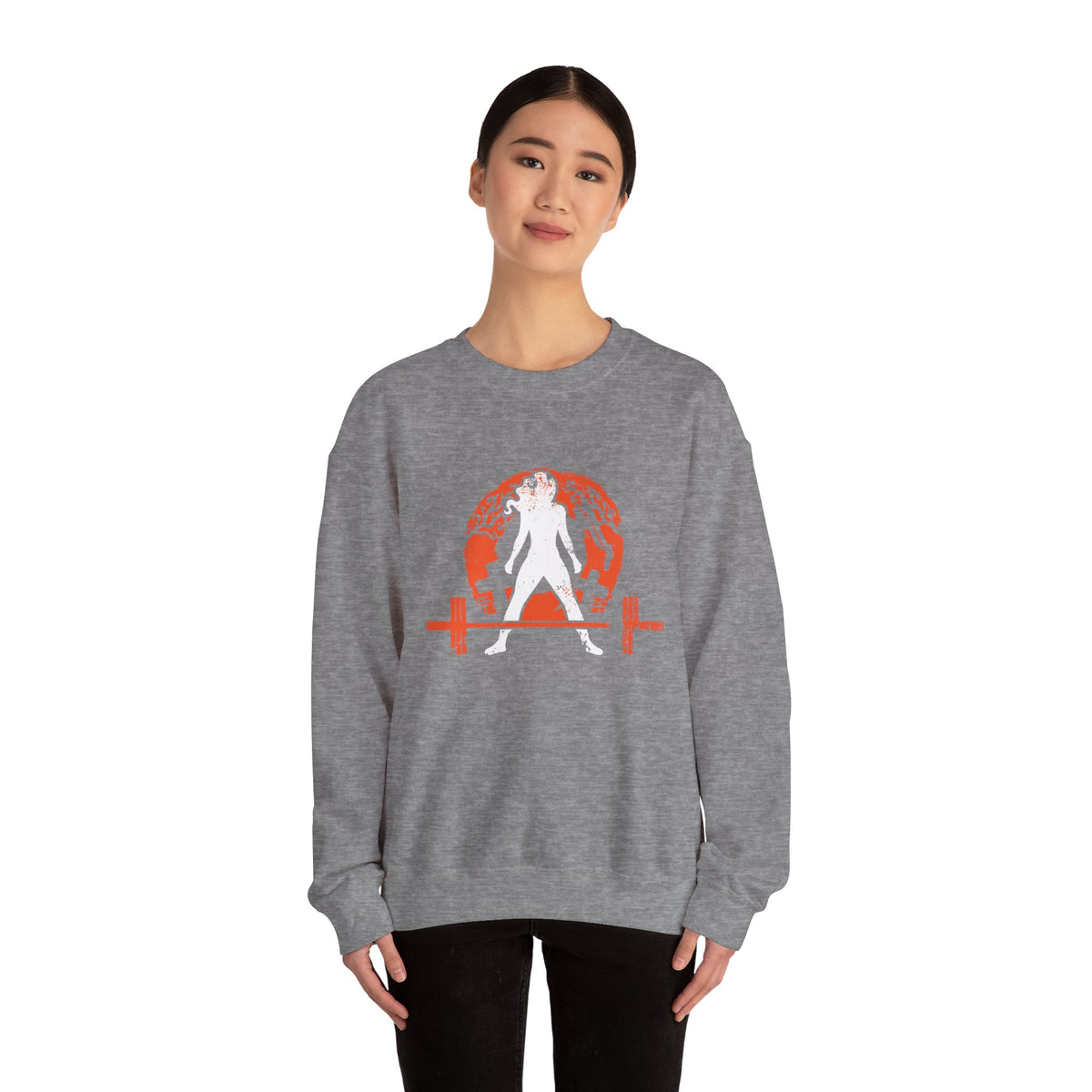 Halloween Graveyard - Unisex Heavy Blend™ Crewneck Sweatshirt - White Logo on Front