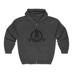 Unisex Heavy Blend™ Full Zip Hooded Sweatshirt – Classic Black Logo 🖤