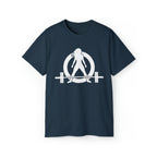 Unisex Ultra Cotton Tee - Classic White Logo - Plain Back