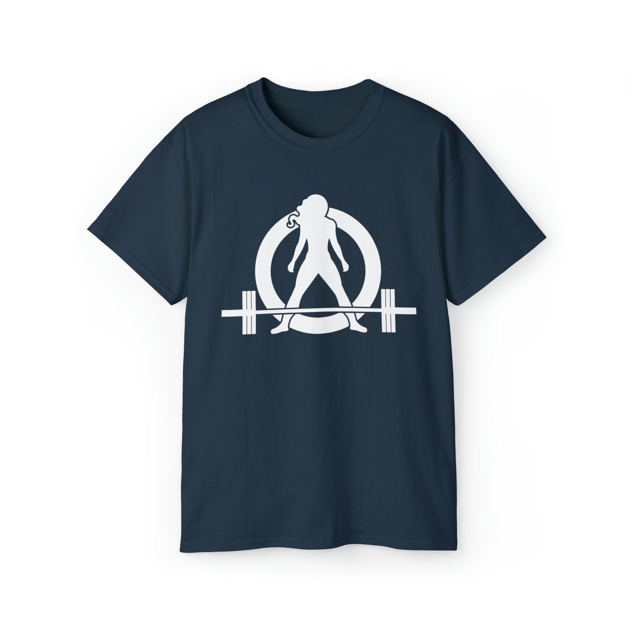 Unisex Ultra Cotton Tee - Classic White Logo - Plain Back