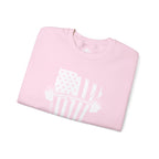 USA Barbell - Unisex Heavy Blend™ Crewneck Sweatshirt - White Logo