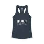 Built Different - Women's Ideal Racerback Tank - White Logo