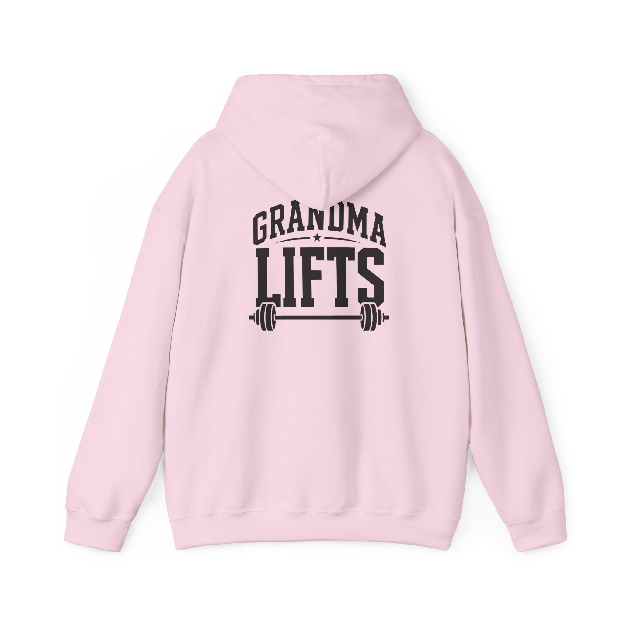 Grandma Lifts - Unisex Heavy Blend™ Hooded Sweatshirt - White Logo Front & Back