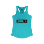 Goal Weight Strong AF - Simple - Women's Ideal Racerback Tank - Black Front Logo Plain Back