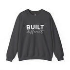 Built Different Crewneck Sweatshirt — Front & Back White Logo