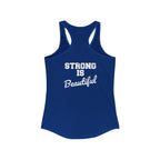 Strong Is Beautiful – Women’s Racerback Tank | Classic Logo, Front & Back