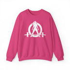 Unisex Heavy Blend™ Crewneck Sweatshirt - Distressed Logo - Plain Back