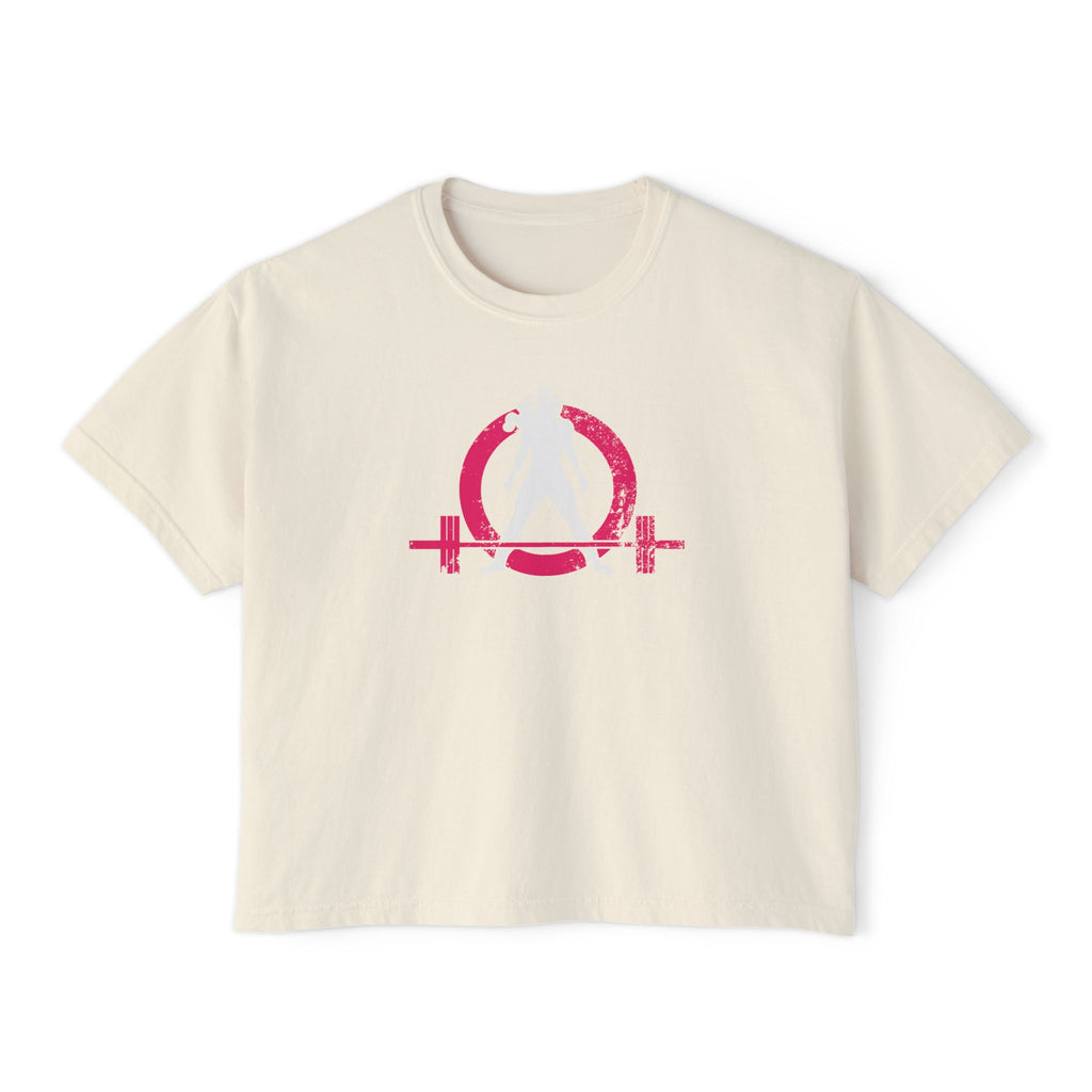 Women's Boxy Tee - Color Distressed Inverted Logo Front