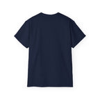 Lift Heavy Shit - Unisex Ultra Cotton Tee - Front White Logo - Plain Back