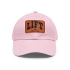 Lift Like A Girl - Dad Hat with Leather Patch (Rectangle) - Black Font