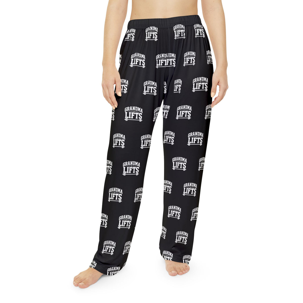 Grandma Lifts Women’s Pajama Pants — Black & White Logo