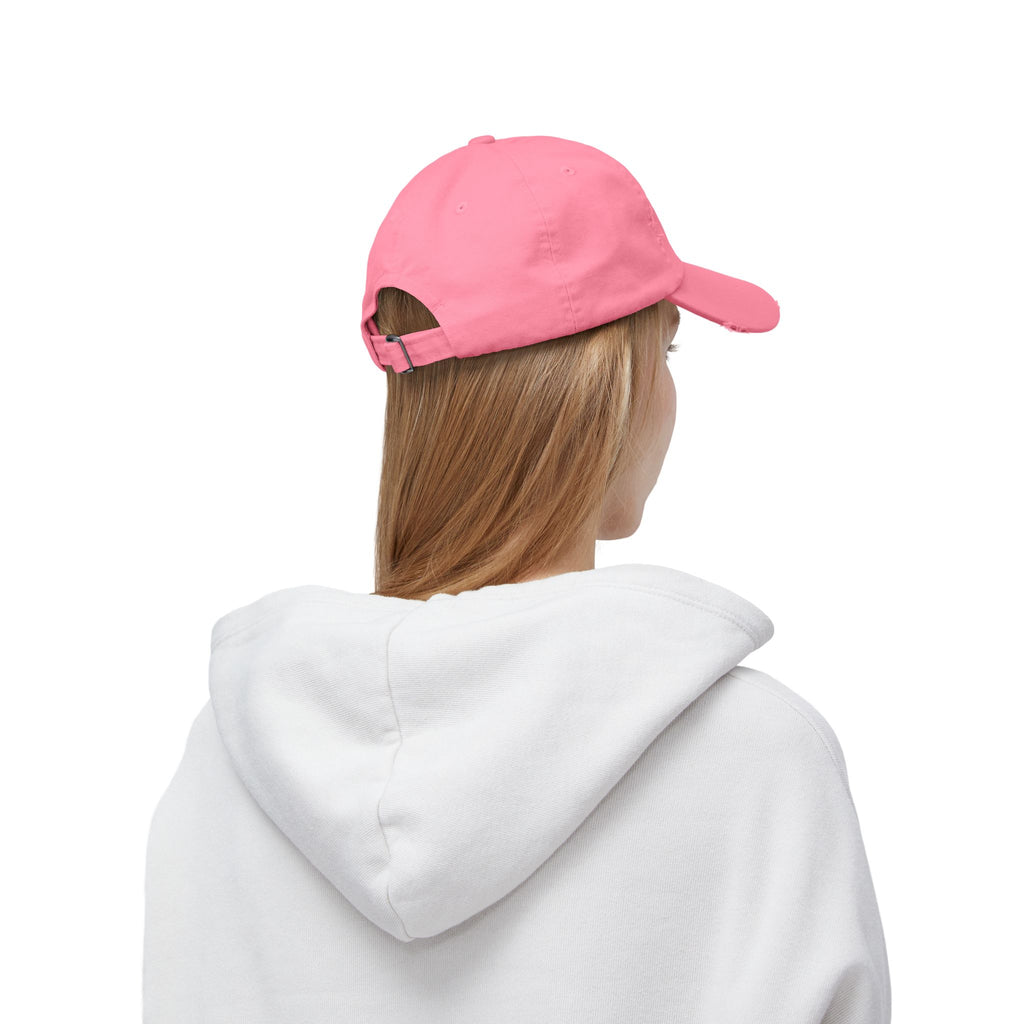 Coffee & Barbells - Unisex Distressed Cap - White Logo