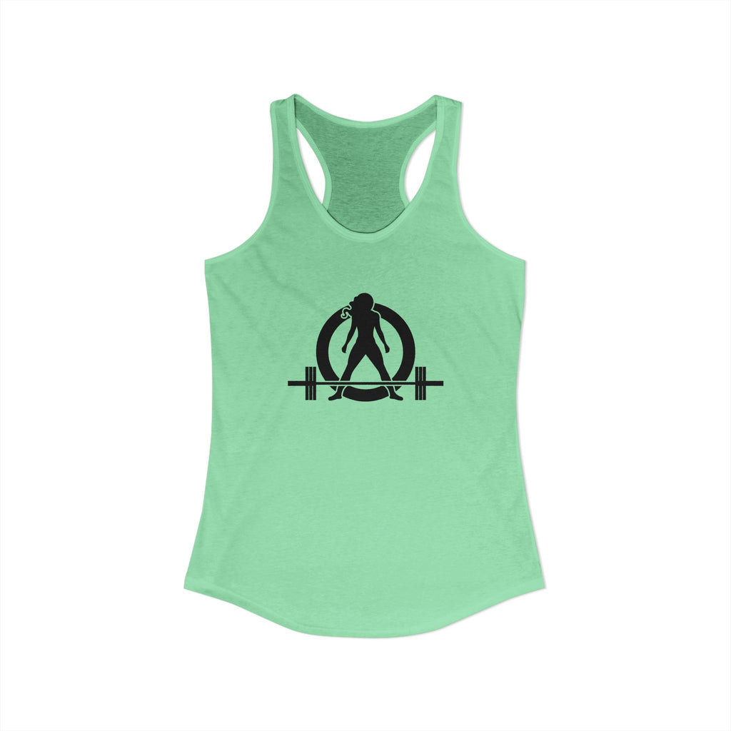 45 + 45 = 135 - Women's Ideal Racerback Tank - Black Print Front & Back