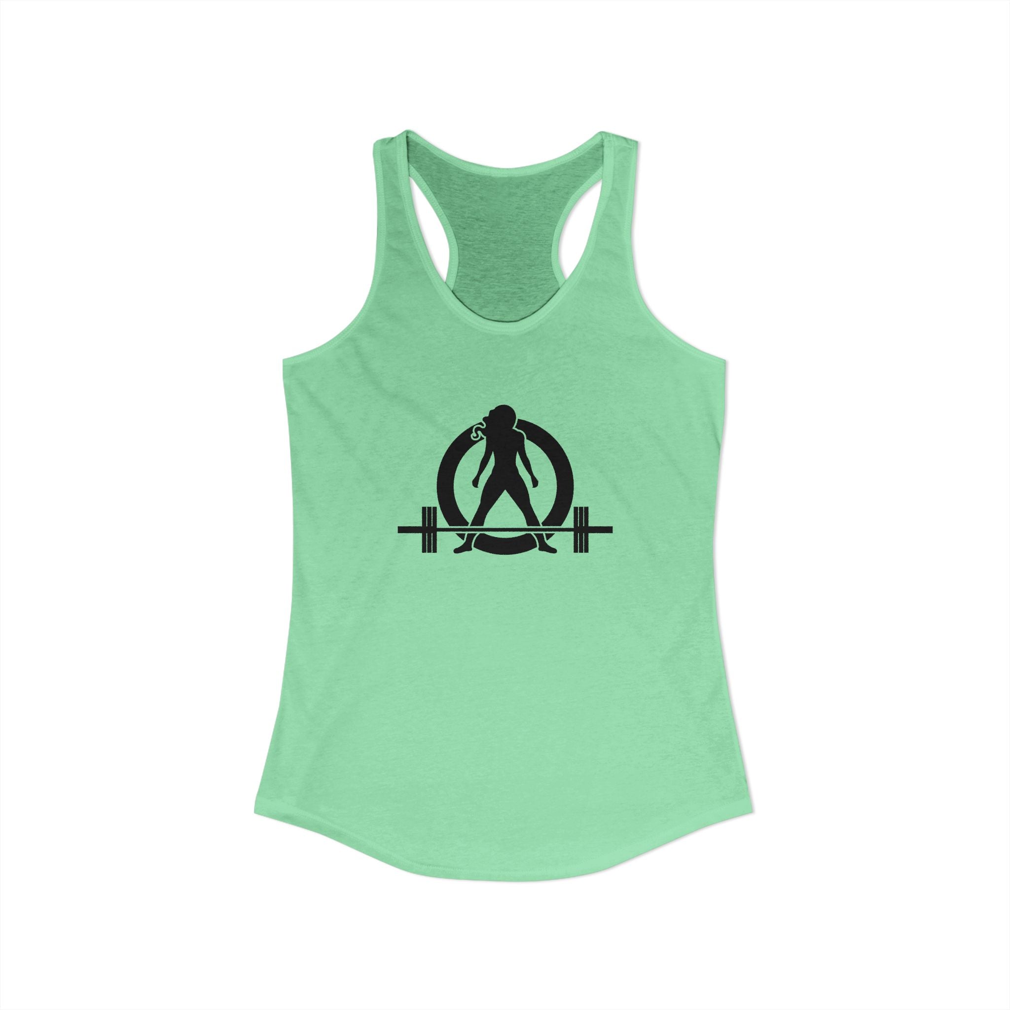 45 + 45 = 135 - Women's Ideal Racerback Tank - Black Print Front & Back