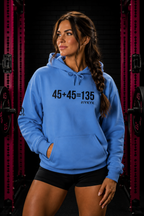45 + 45 = 135 - Unisex Heavy Blend Hooded Sweatshirt  - Front Black & Shoulder Logo