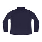 Ladies Quarter-Zip Pullover - White Distressed Logo