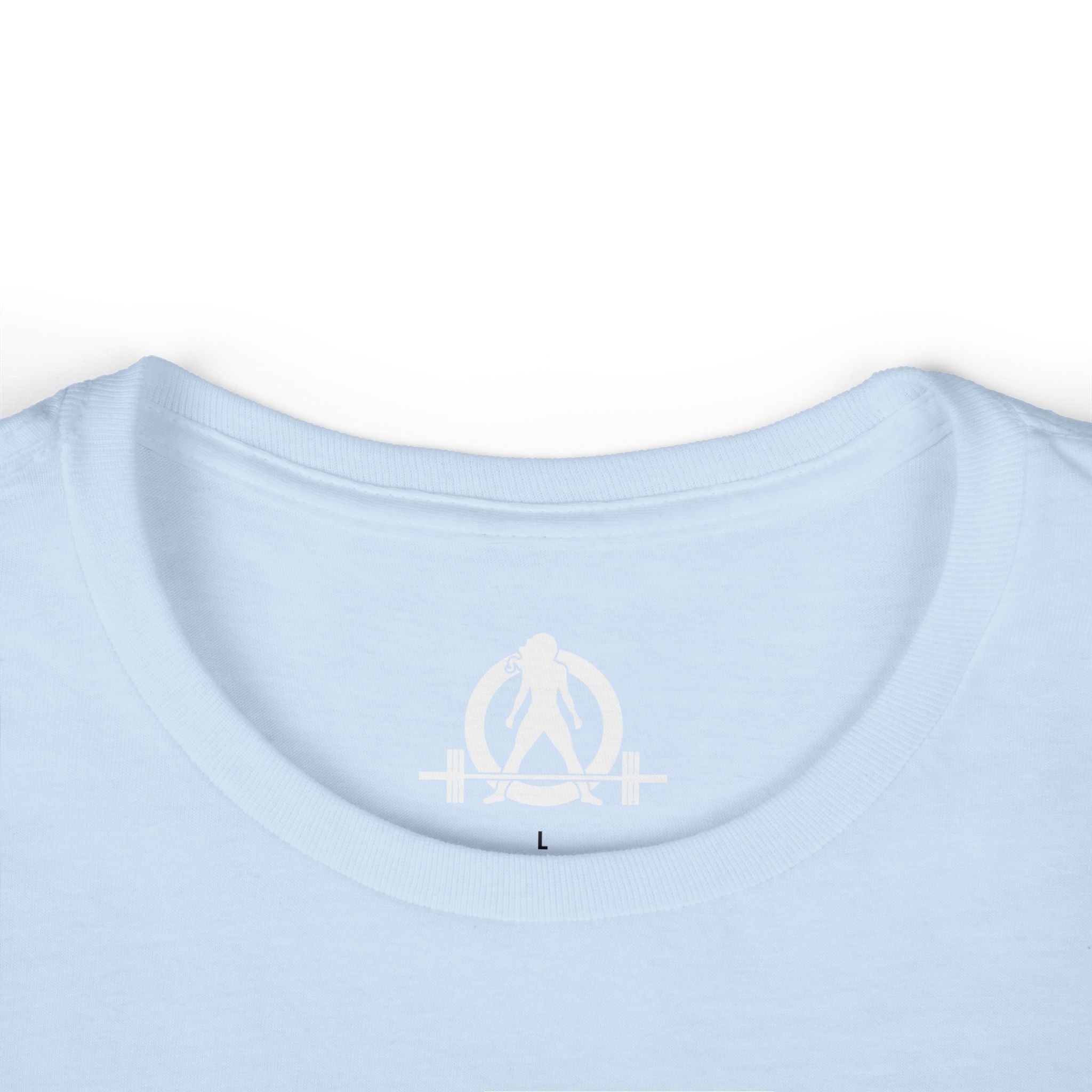 Lift Heavy Run Fast - Women's Softstyle Tee - White Front Logo