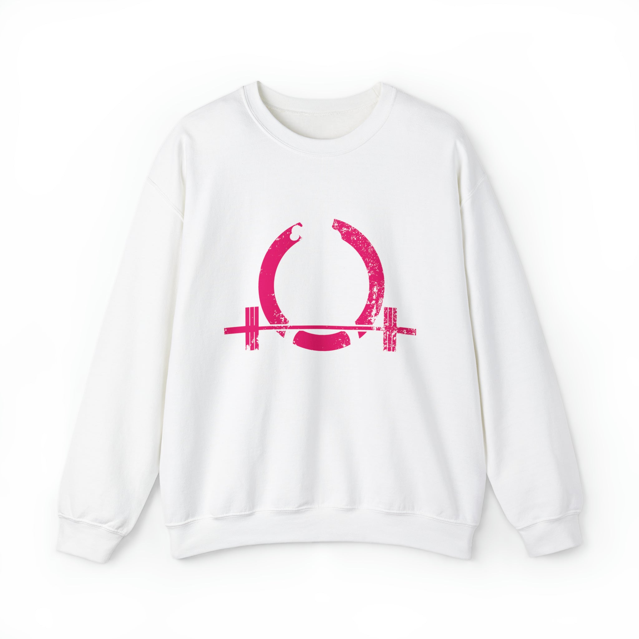Distressed Logo - Unisex Heavy Blend™ Crewneck Sweatshirt - Inverted Color Logo