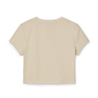 Women's Baby Tee - White Distressed Logo - Halloween Graveyard