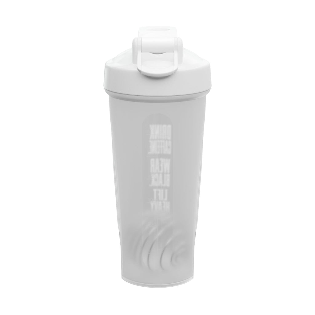 Drink Caffeine. Wear Black. Lift Heavy Shit. — Protein Shaker — White/Clear — 24oz