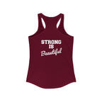Strong Is Beautiful – Women’s Racerback Tank | Classic Logo, Front & Back