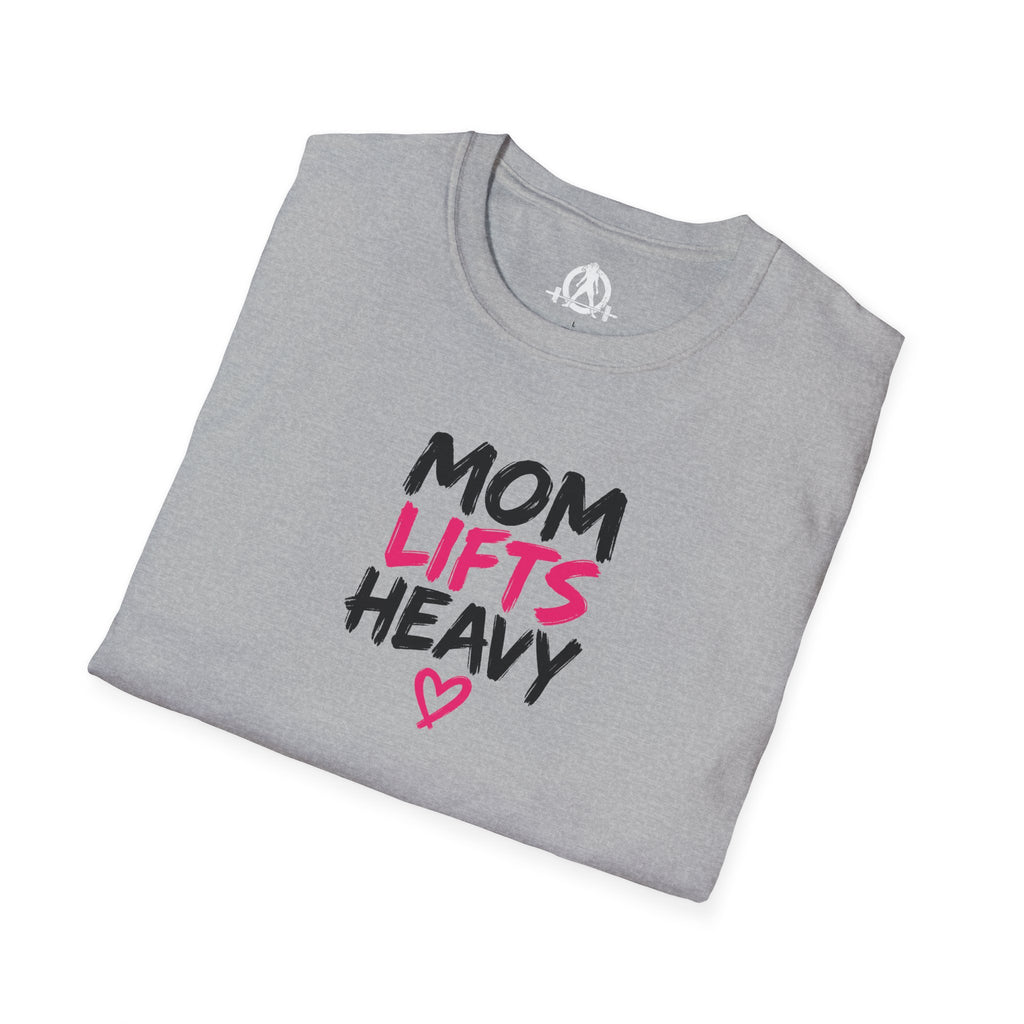 Mom Lifts Heavy – Unisex Softstyle Tee – Black Print