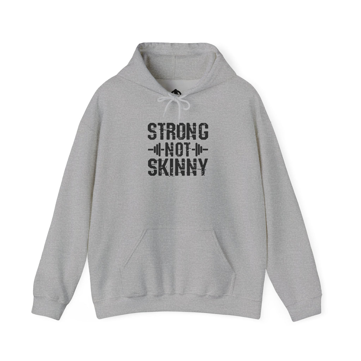 Strong Not Skinny - Unisex Heavy Blend Hooded Sweatshirt - Black Front Logo Plain Back